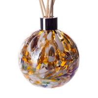 Amelia Art Glass Gold Brown & White Iris Reed Diffuser Gift Set  Extra Image 1 Preview